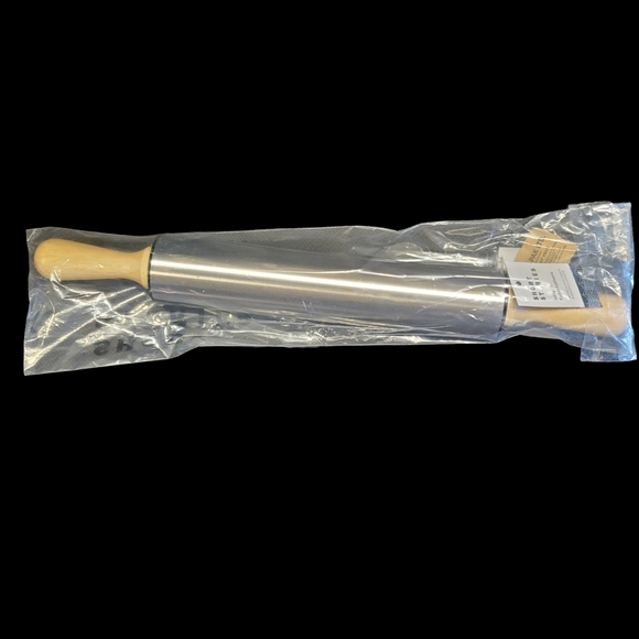 Short Stories Rolling Pin - Wooden Stainless Steel - NEW - Picture 4 of 4